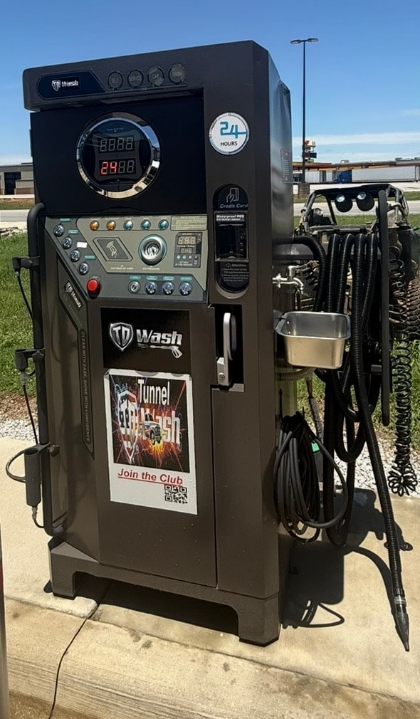TD Wash self-serve kiosk with credit card reader